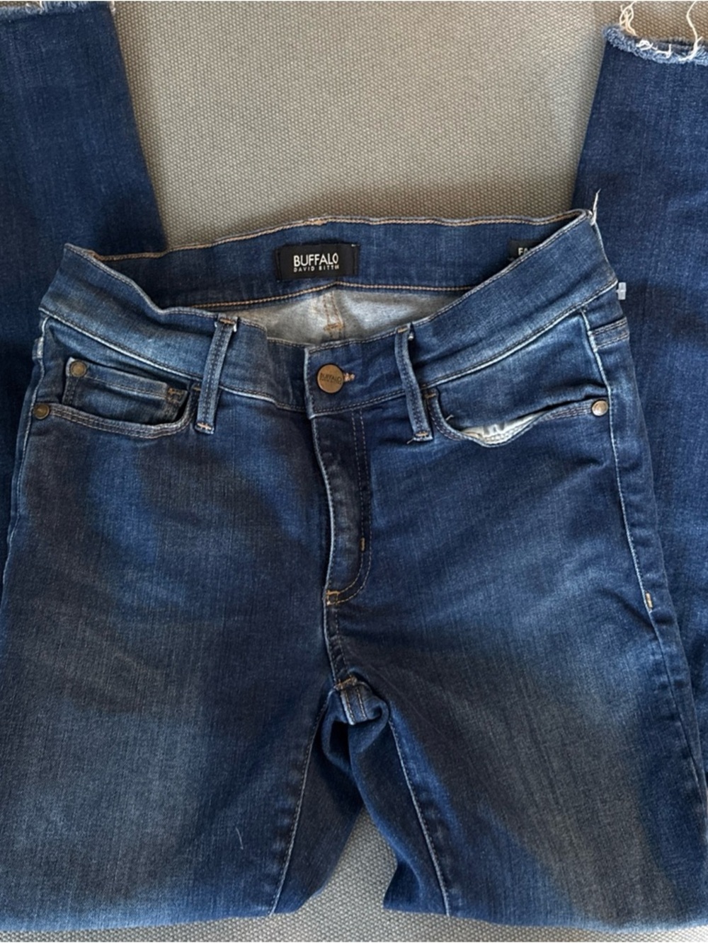 Buffalo David Bitton Faith Women's Indigo Skinny Jeans 27 frayed hem